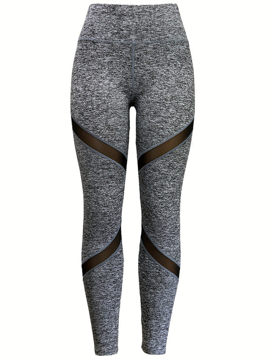 Women's Mesh Patchwork Yoga Leggings Butt Lifting High Stretch Pants