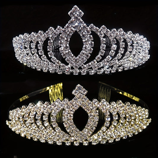 Rhinestone Queen Crown Tiara Headband Bridal Wedding Hair Accessory
