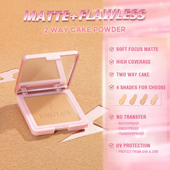 PINKFLASH Matte Powder Cake - High Coverage Lightweight