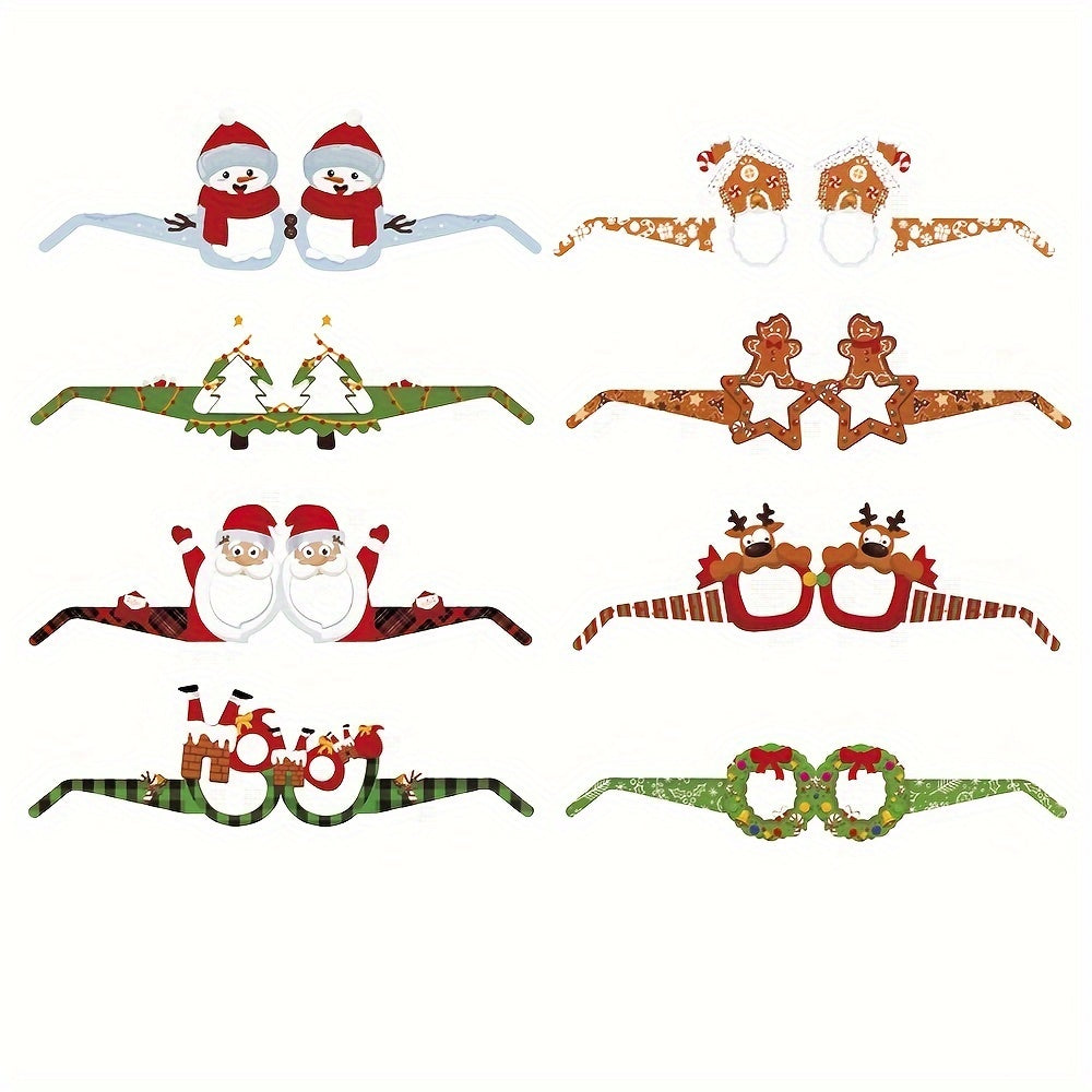 8pcs Christmas Party Glasses Festive Holiday Eyewear