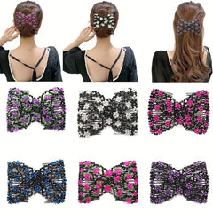 Crystal Beaded Hair Comb For Side Hair Rose Hair Pin Women Hair Comb Pin