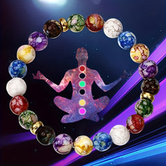 7 Chakra Reiki Healing Stone Bracelet Volcanic Stone Beads Jewelry