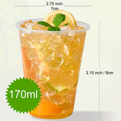50 Pcs 3 Oz Transparent Plastic Cups for Hot and Cold Drinks - Eco-Friendly