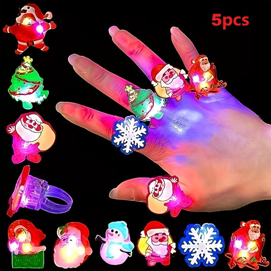 Christmas Light Rings Party Favors Christmas LED Glow Up Rings Party Supplies