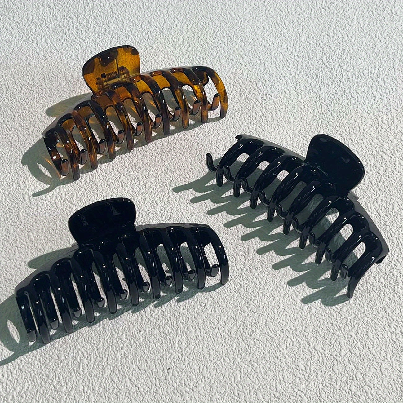 6pcs Large Hair Claw Vintage Glossy Style Shark Claw Hair Accessories