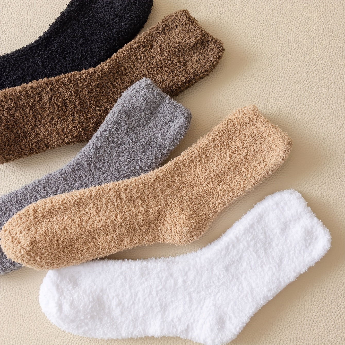 5 Pairs Plus Size Plush Sleeping Winter Warm Mid Calf Socks