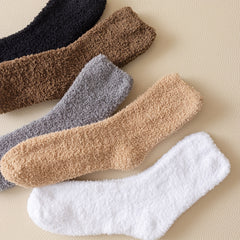 5 Pairs Plus Size Plush Sleeping Winter Warm Mid Calf Socks