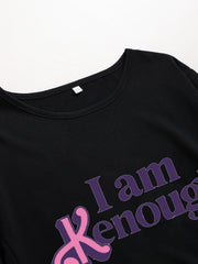  Casual Dress Women's Plus Letter Print Long Sleeve