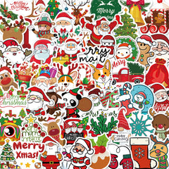 50pcs Cartoon Christmas Sticker Set for DIY Gift Decorations