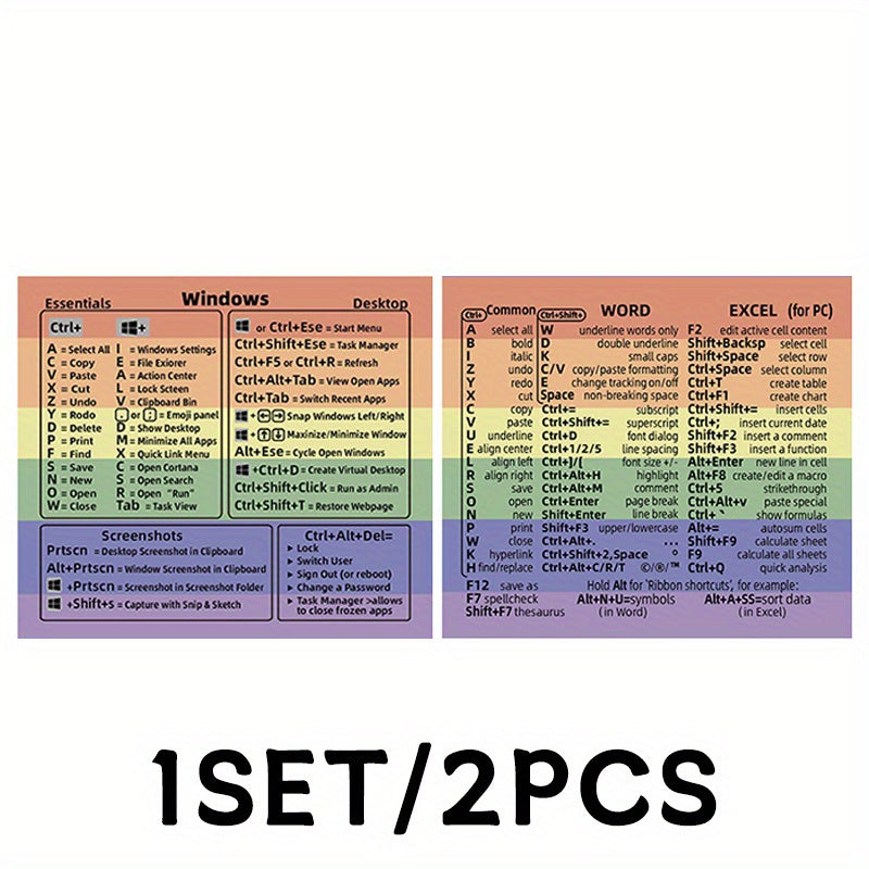 Windows Word Shortcut Sticker 2pcs Set PVC Label Decorative Sticker