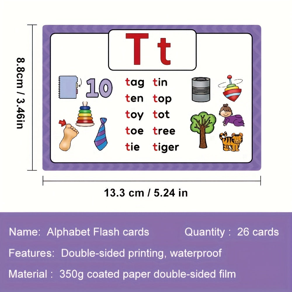 Alphabet Phonics CVC Words Learn Flash Cards With Reusable Pen Educational Toys