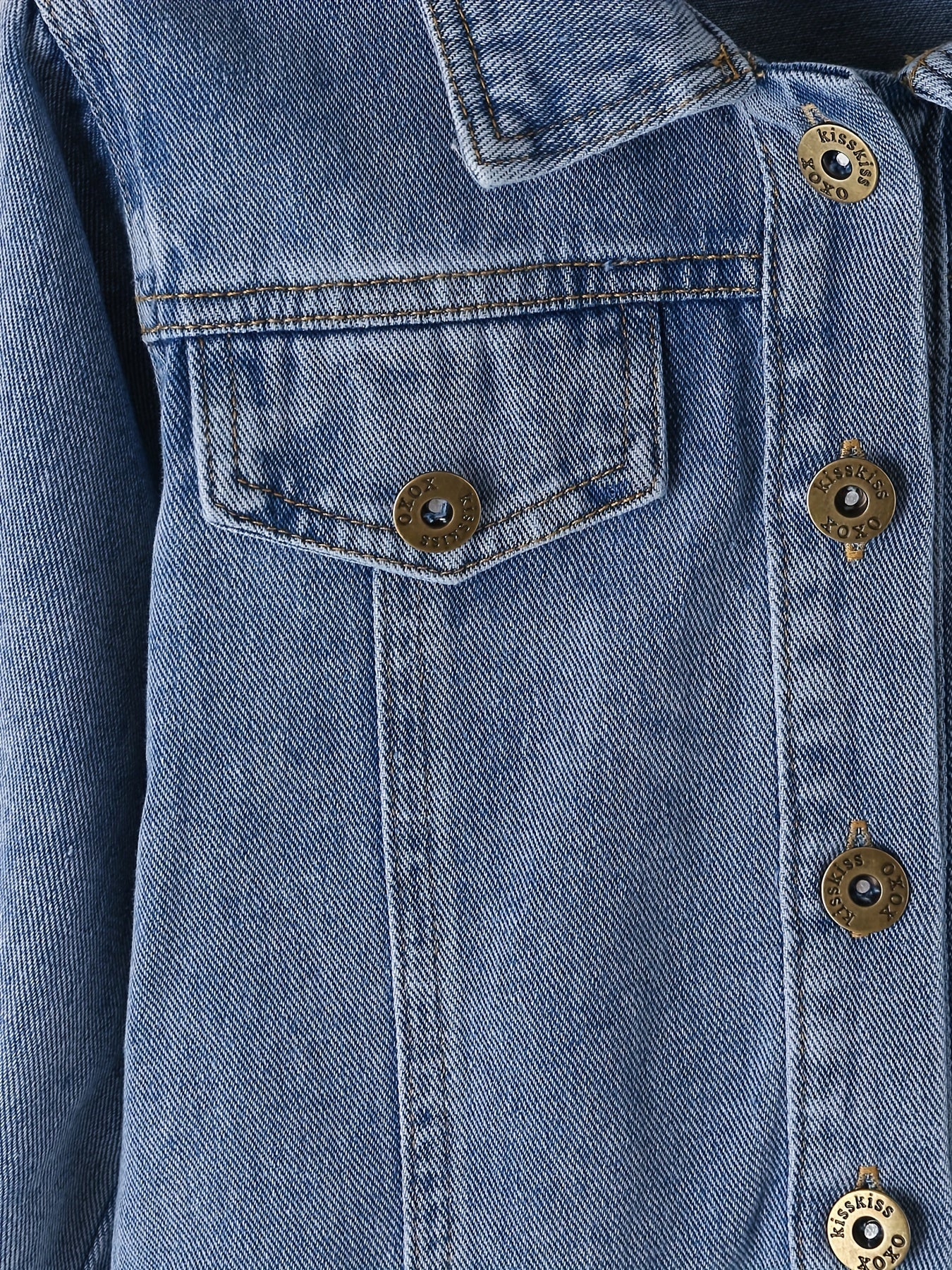 Boys Denim Jacket Button Down Lapel Coat