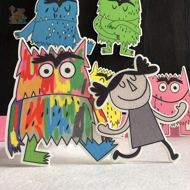 Emotion Monster Picture Book Apron Puppet Felt Story
