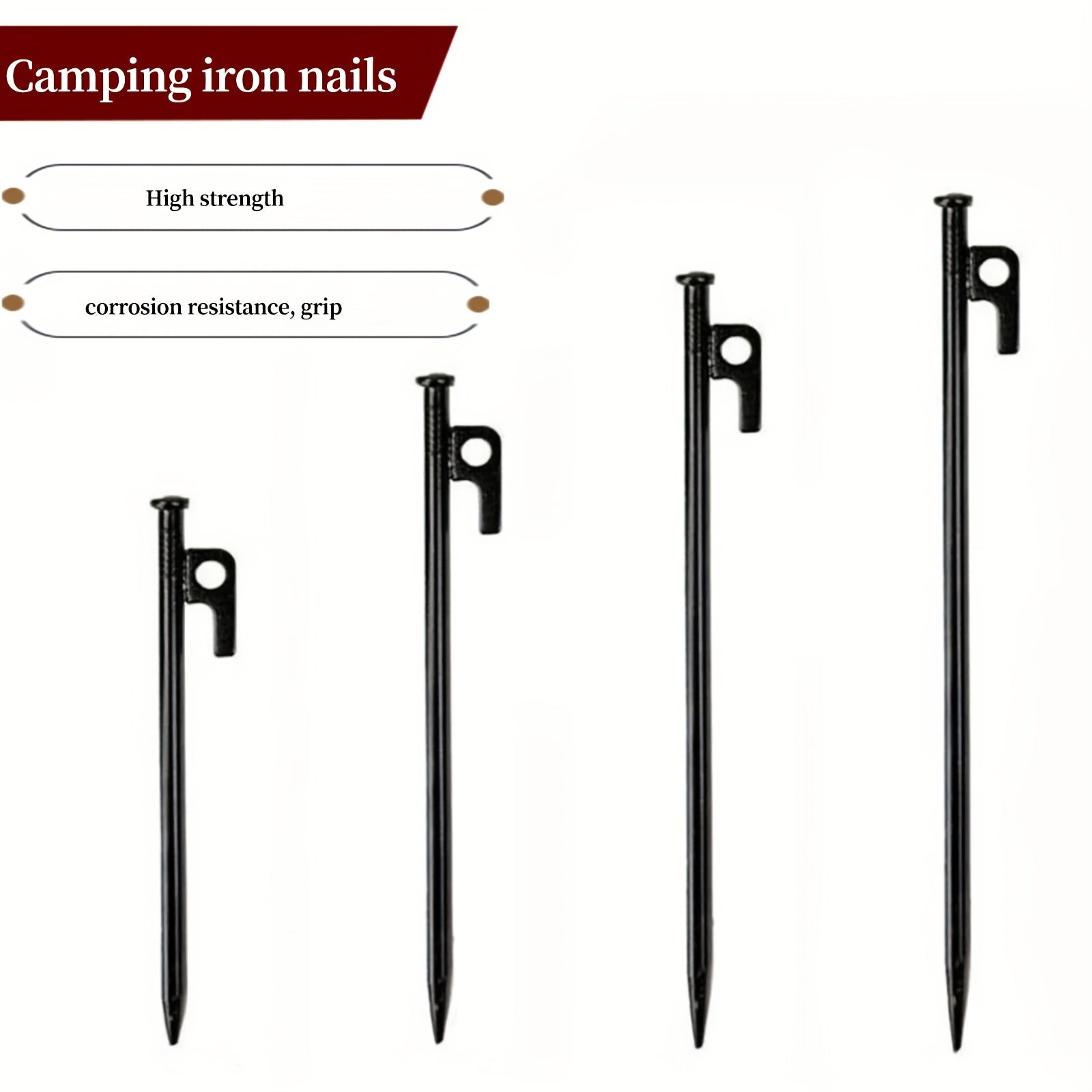 8pcs Heavy Duty Steel Tent Stakes For Canopies Tarps