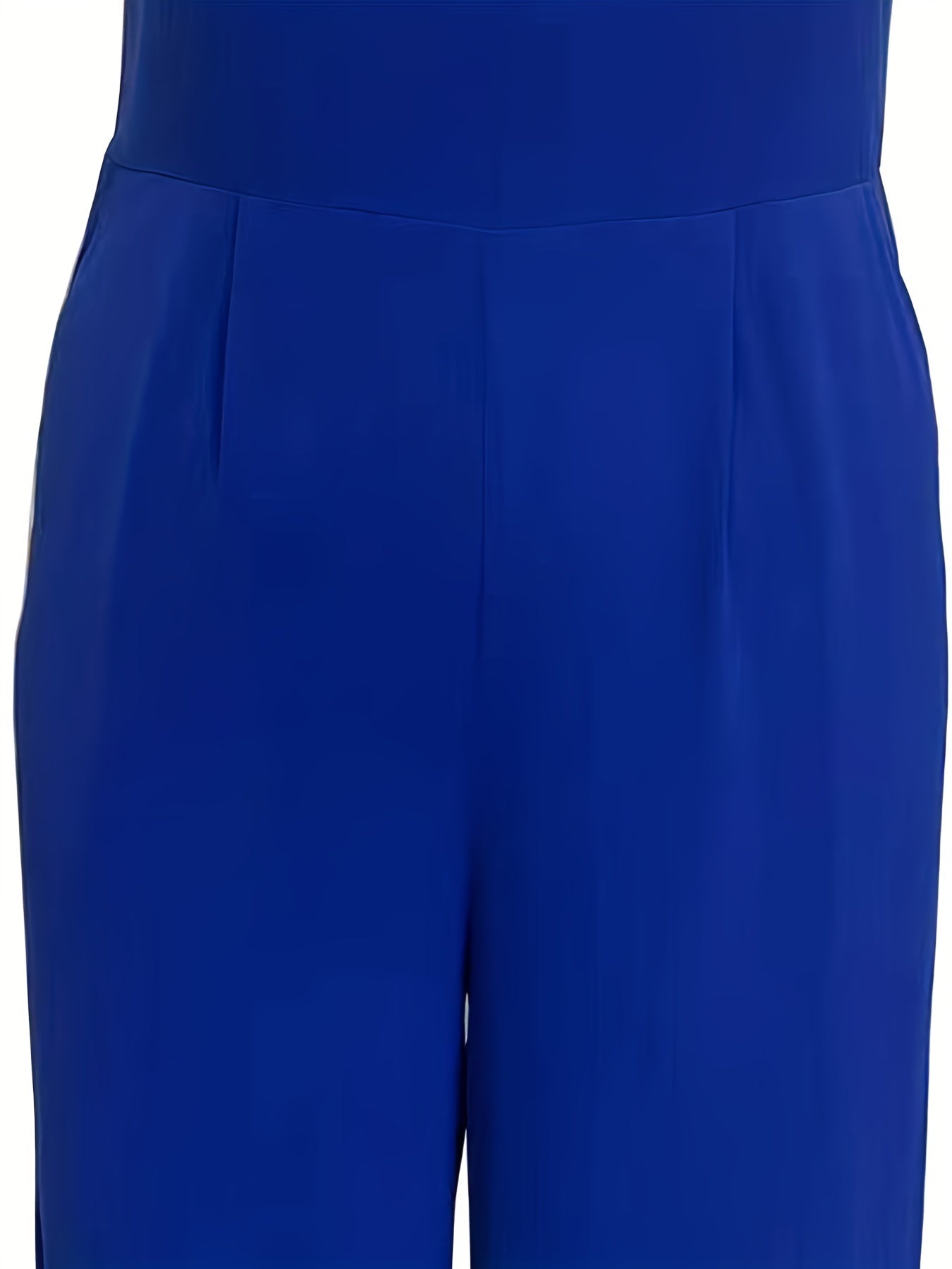  Halter Neck Wide Leg Jumpsuit With Pockets
