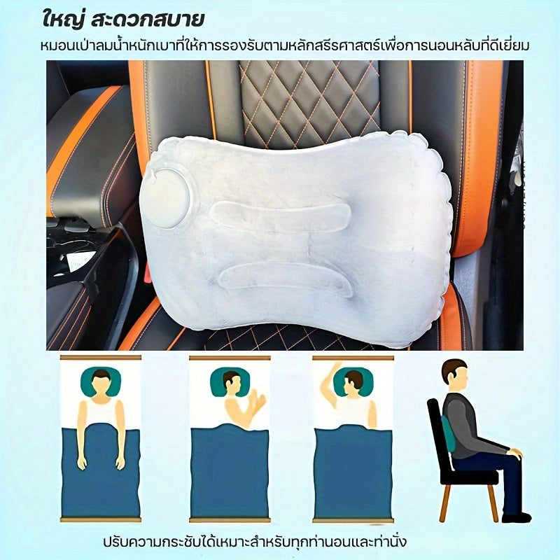 Inflatable Pillow for Travel Home & Camping Portable Neck Support