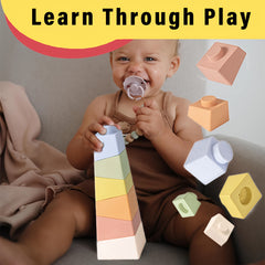 Colorful PVC Stacking Blocks Tower for Kids