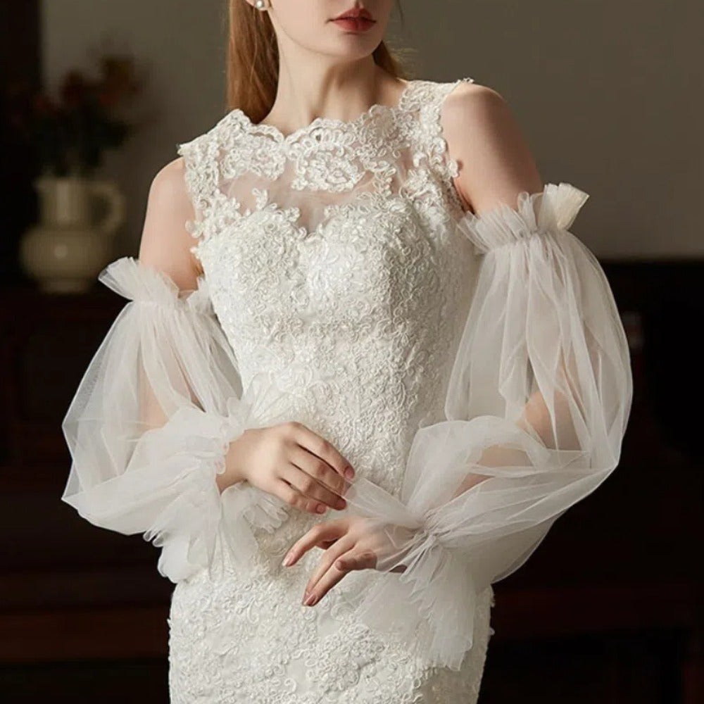 Lace Bridal Arm Sleeves Thin Yarn Wedding Long Sleeves