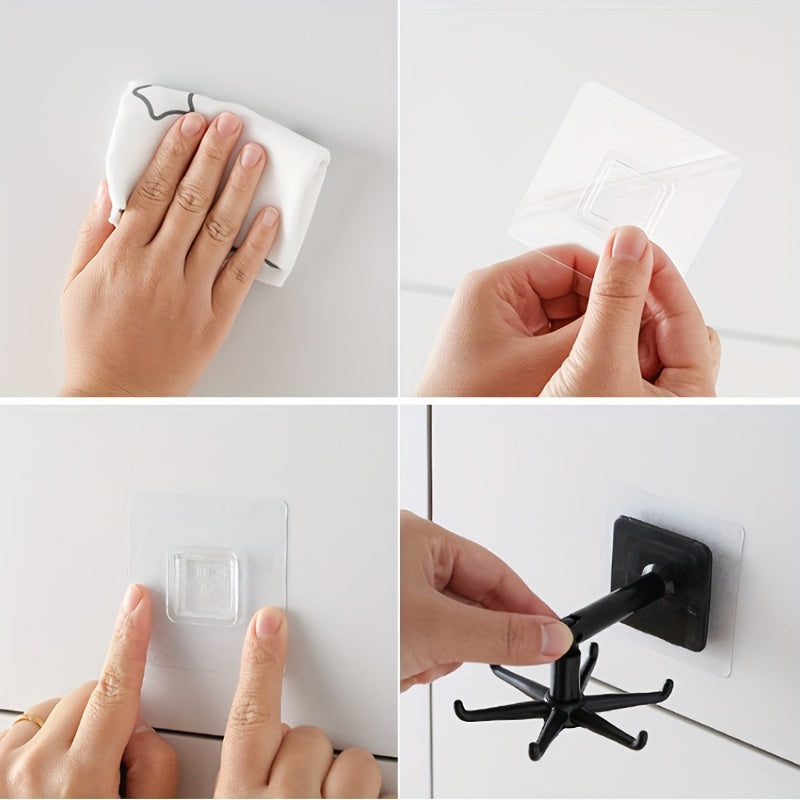 Kitchen Rotating Hooks for Utensils - Wall Mounted Utensil Rack with 6 Hooks