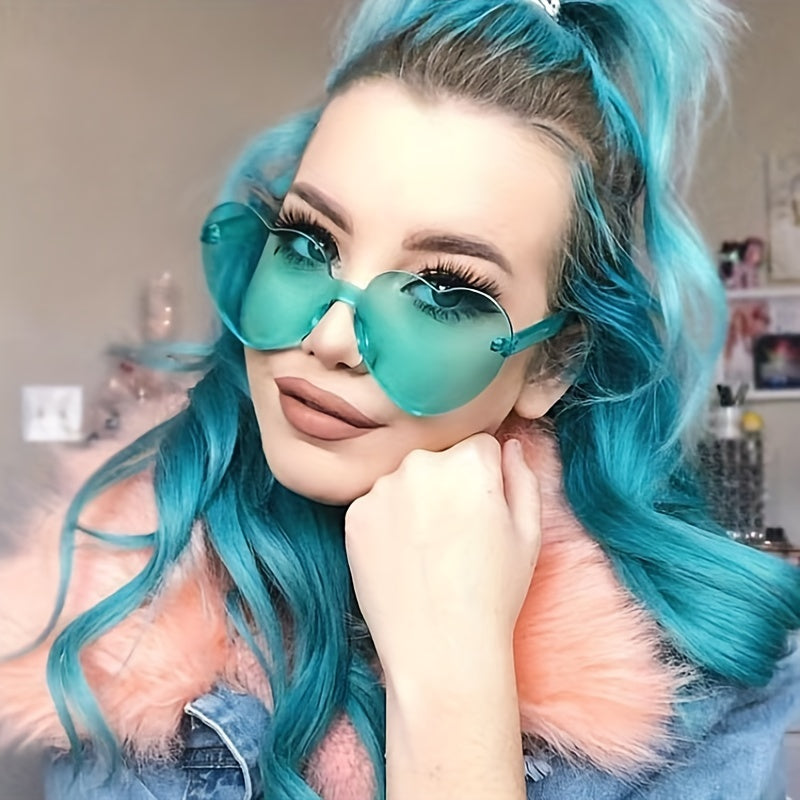 Peach Heart Sunglasses Candy Love Glasses Y2K Eyeglasses