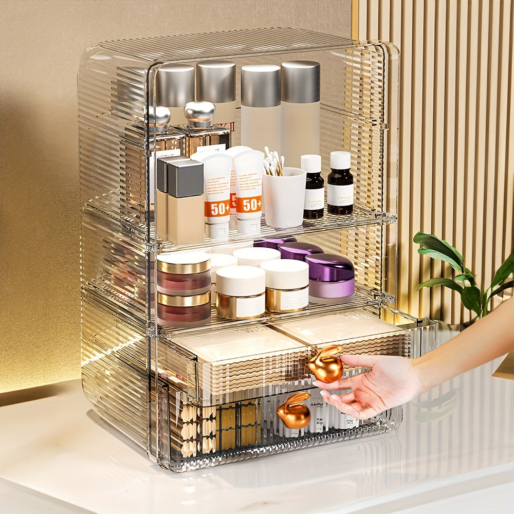 Cosmetic Storage Rack with Drawers and Compartments