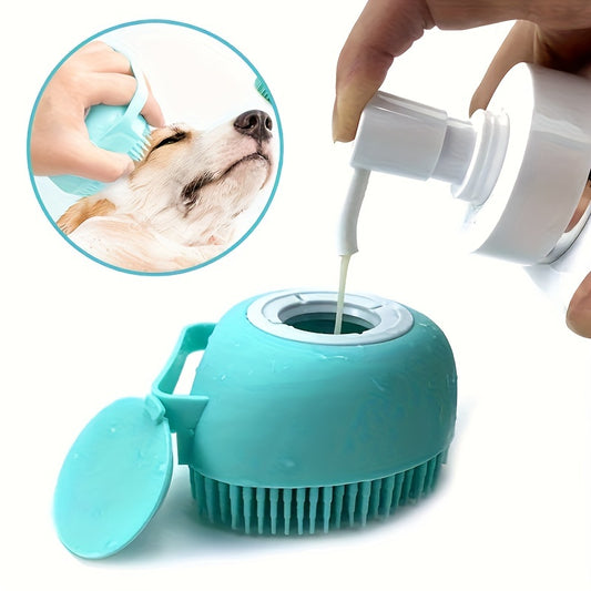 Pet Shampoo Brush with Shampoo Storage for Dog Cleaning
