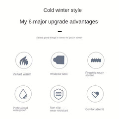 Waterproof Touch Screen Non slip Plus Velvet Windproof Warm Gloves
