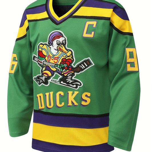 Men's Ice Hockey Green 96 Vintage Embroidered Jersey