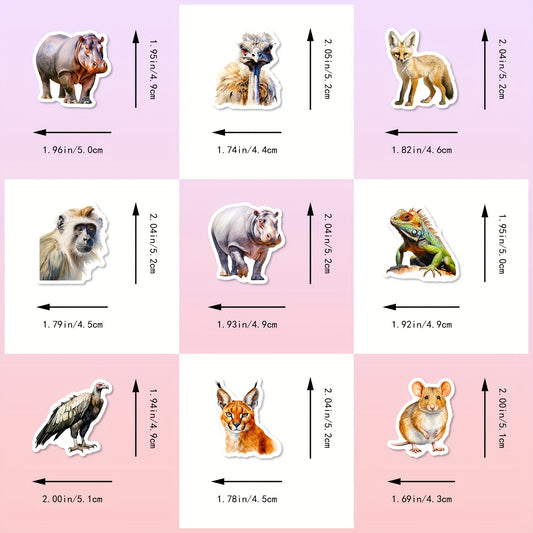 100pcs African Animal Stickers Watercolor Decals for Bottles Laptops Phones