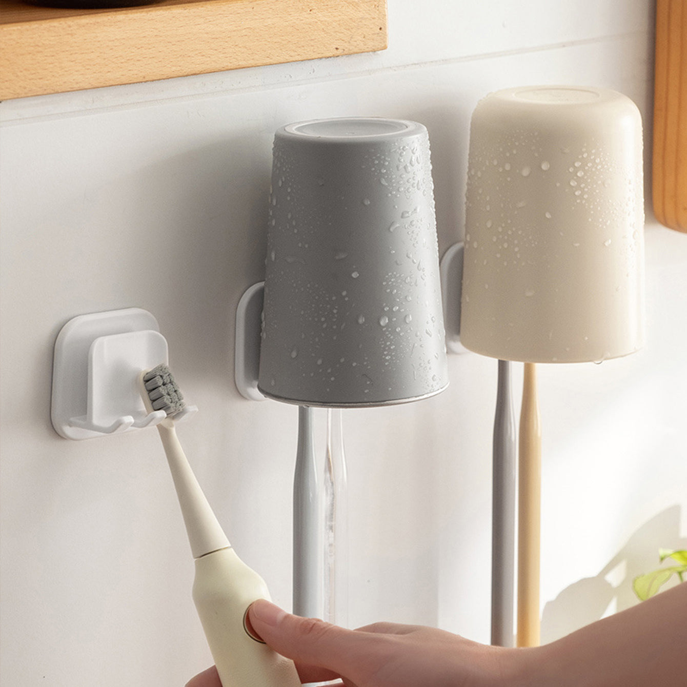 Kids Wall Mounted Toothbrush Holder with Suction Pad