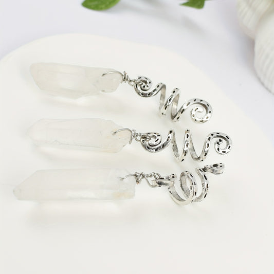 3pcs Crystal Decor Dreadlock Braid Hair Ring Vintage Headwear