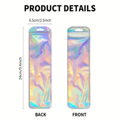 20pcs Holographic Ziplock Bags for Makeup Brushes Lip Gloss Jewelry Candy