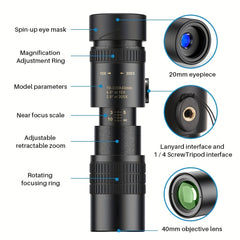 HD Monocular Telescope with BAK4 Prism for Bird Watching