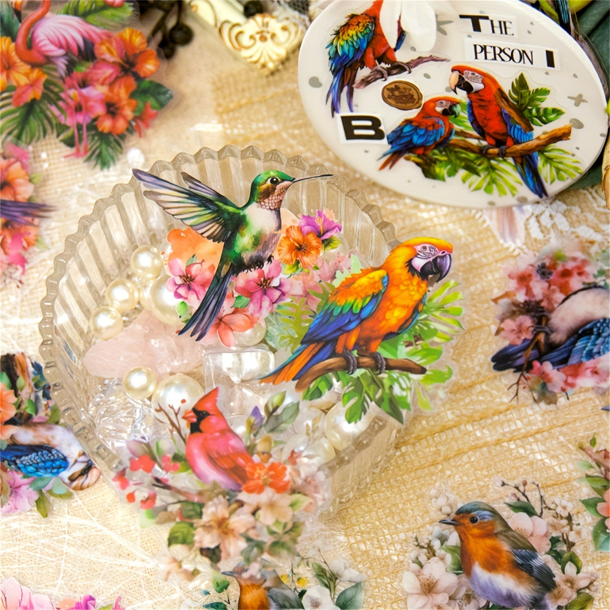 30pcs Flying Bird Forest PET Sticker Pack for Diary Decoration