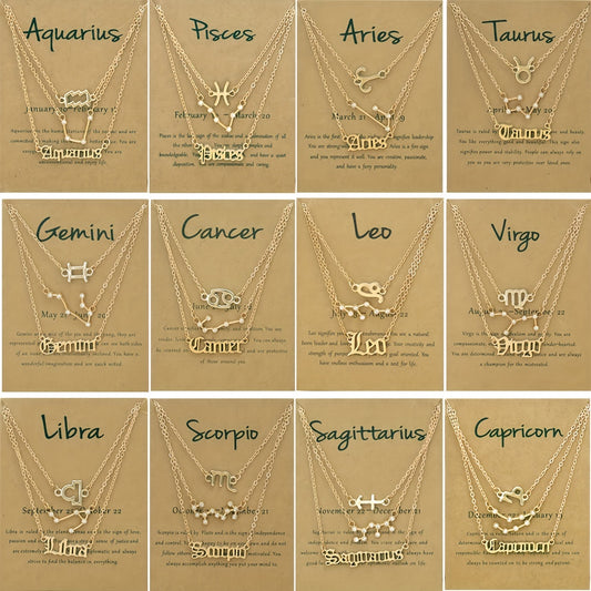 Zodiac Symbols Thin Chain Anklet Friendship Bracelet Gift For Women