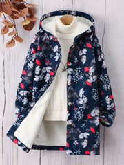 Girls Heavy Fleece Warm Hooded Winter Coat