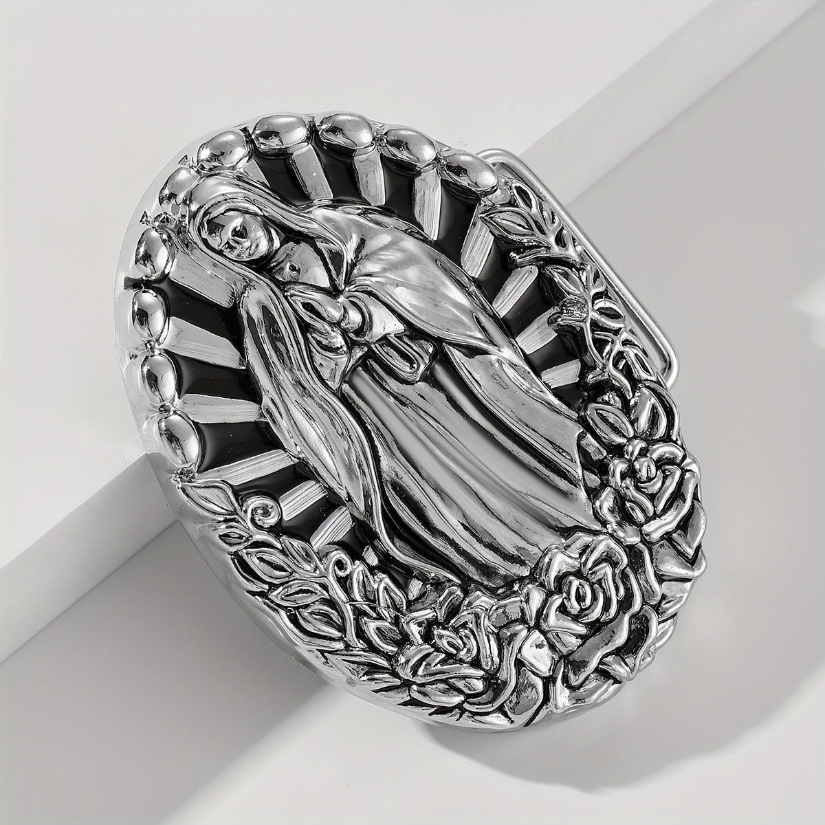 Vintage Virgin Mary Belt Buckle for DIY