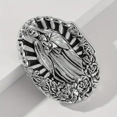 Vintage Virgin Mary Belt Buckle for DIY