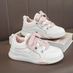 Boys Lace-up Platform Skate Shoes Breathable Anti-skid Sneakers