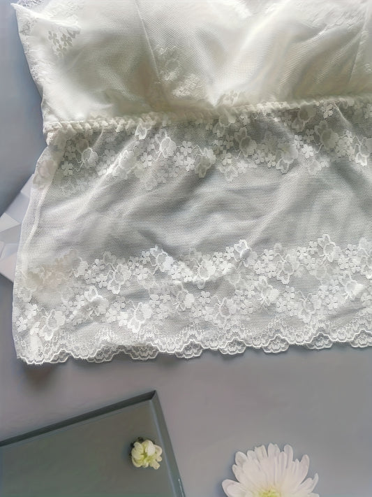 Lace Stitching Cami Top Sleeveless Criss Cross Back Women's Lingerie