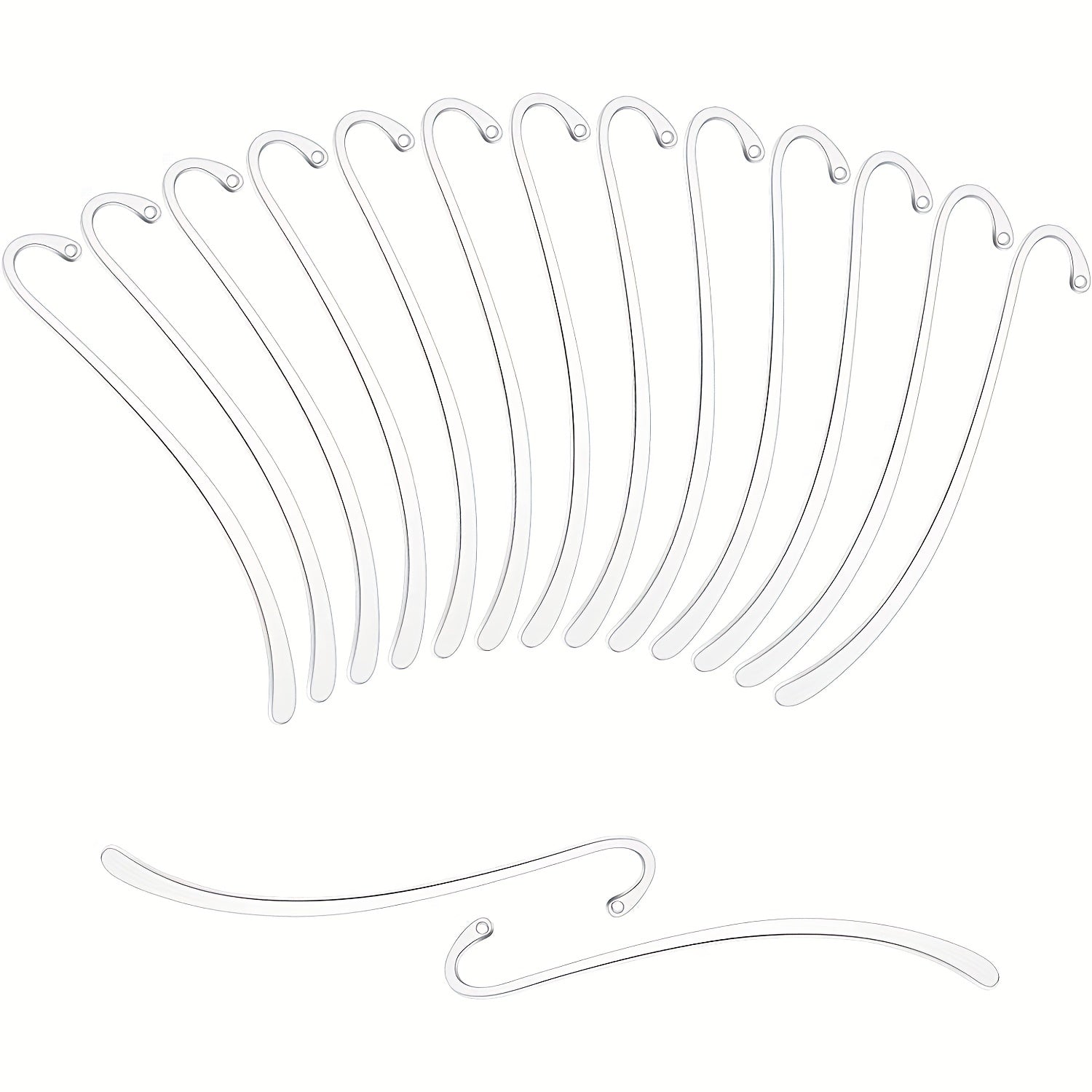 15pcs Silver Plated Smooth Bookmark Charms for Jewelry Making