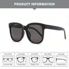 Large Oval Polarized Sunglasses Vintage Women Sunshade Eyeglasses