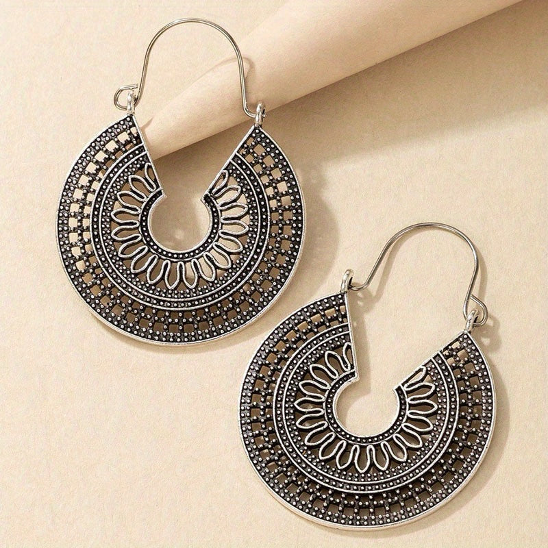 Vintage Hollow Metal Dangle Earrings Women Gift