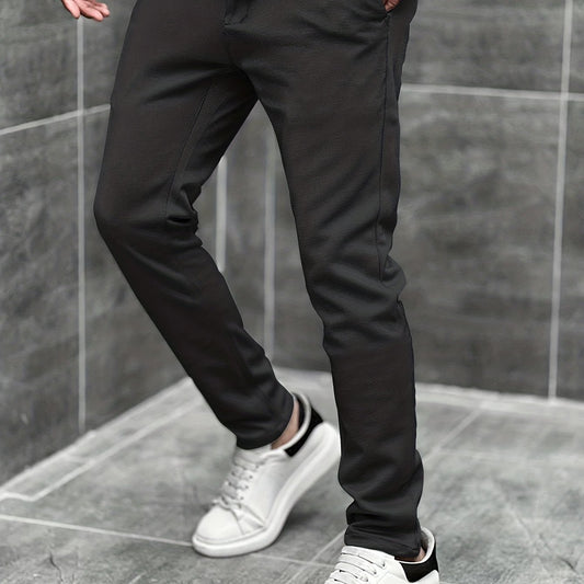 Men's Slim Fit Stretch Dress Pants Vintage Style Casual Business