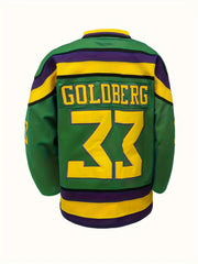 Men's 33 Long Sleeve Ice Hockey Jersey Green Retro Classic Embroidery Stitched