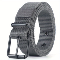Porous Canvas Belt Men's Pin Buckle Leather Belt