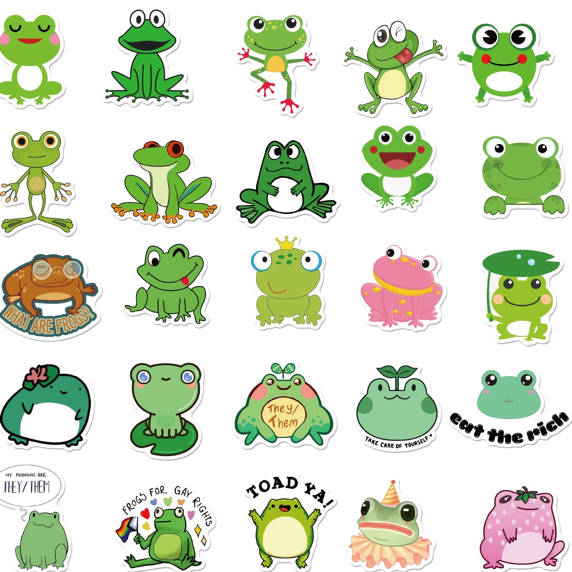 Frog Doodle Stickers for Motorcycle Luggage Waterproof Stickers