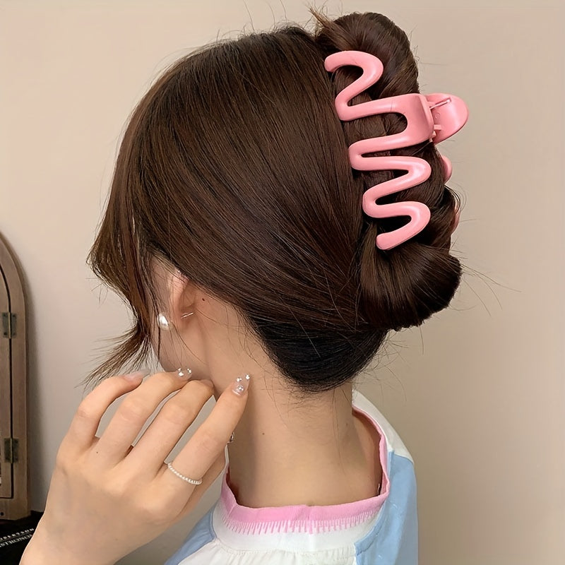 Candy Hair Claw Wavy Hair Claw Style Solid Shark Claw