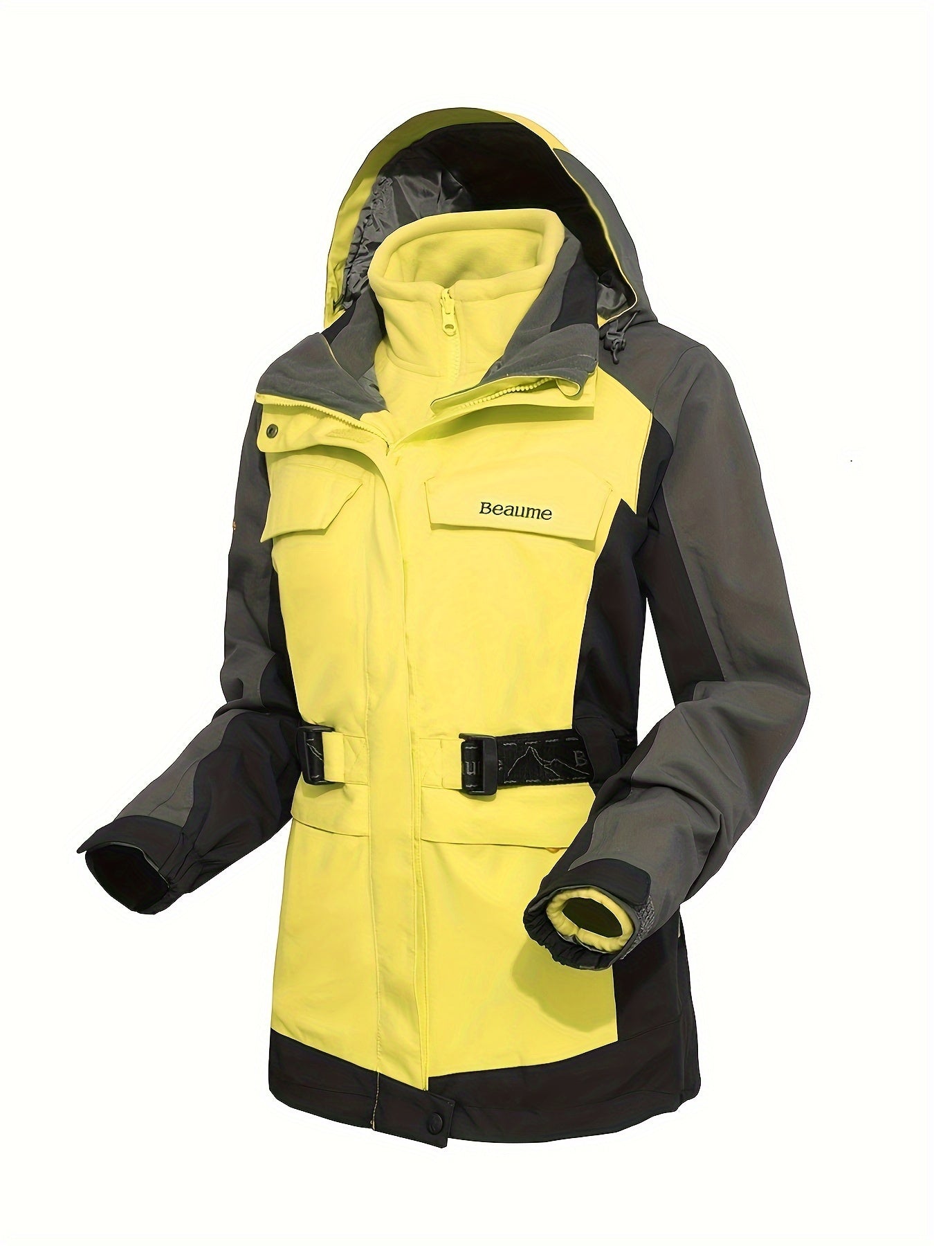 Women's 3-in-1 Winter Ski Jacket Thermal Hooded Windproof Sports Coat