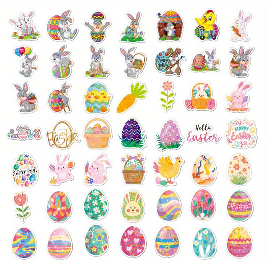 100pcs Easter Stickers Holographic Vinyl Reusable